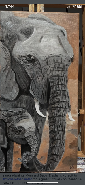 Mother Elephant and Calf